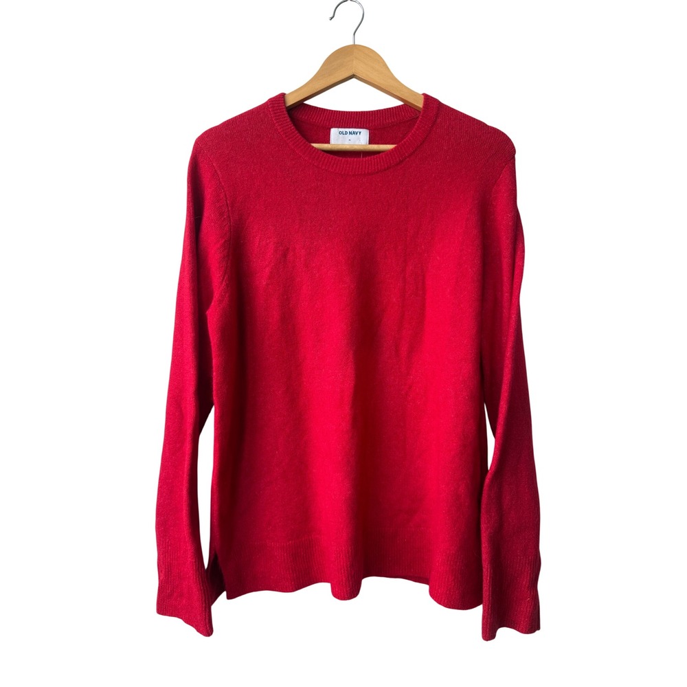 Old Navy Womens Red Crewneck Oversized Sweater XL NWT Holiday Christmas Bright